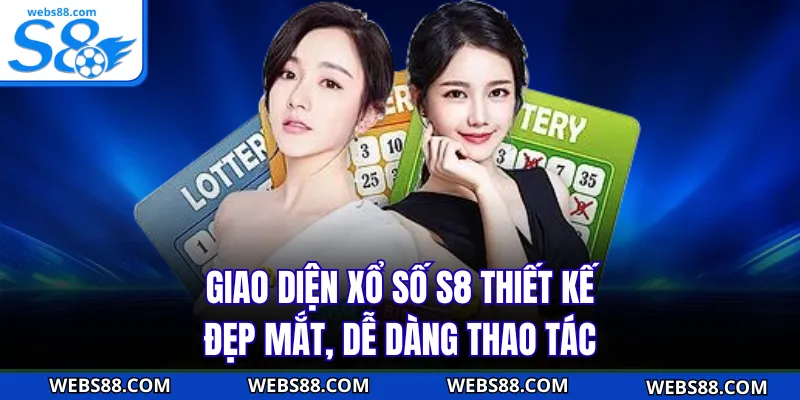 Giao diện xổ số S8 thiết kế đẹp mắt, dễ dàng thao tác
